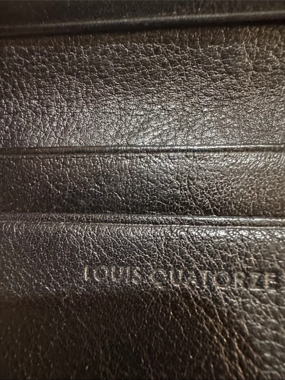 Men's Embossed Leather Card & Key Holder - Black